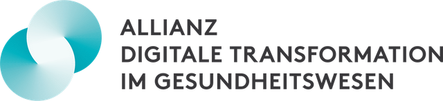 Signet der Allianz digitale Transformation im Gesundheitswesen, farbig auf transparentem Grund